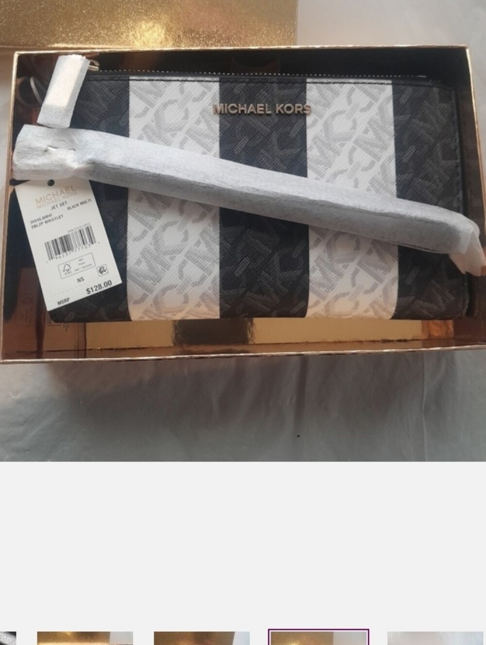 Michael Kors Double Wristlet Wallet Black Detachable  NWT Holds Your Phone